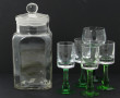Lot comprenant un bocal ancien en verre 