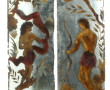 Série de 3 miroirs "églomisés" d'un même
