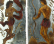 Série de 3 miroirs "églomisés" d'un même