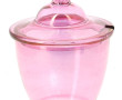 Confiturier ancien en cristal rose et fi