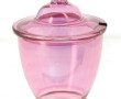 Confiturier ancien en cristal rose et fi
