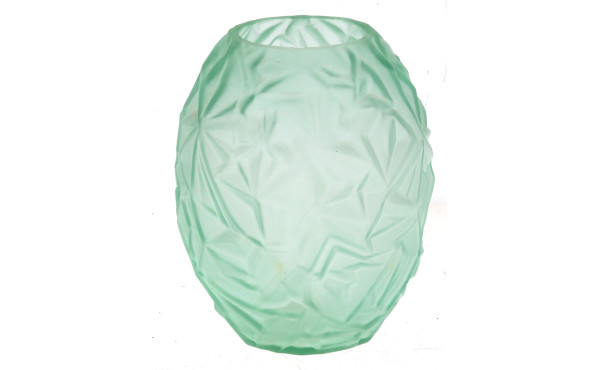 Vase en verre moulé dans les tons vert d