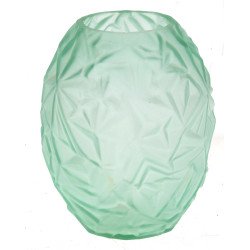 Vase en verre moulé dans les tons vert d