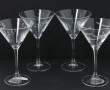 4 verres à cocktail en cristal gravé, H 