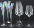 4 verres à cocktail en cristal gravé, H 