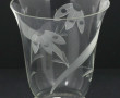 Vase années 50 en verre gravé en partie 