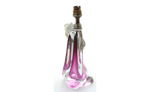 Pied de lampe en cristal transparent et 
