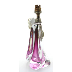Pied de lampe en cristal transparent et 
