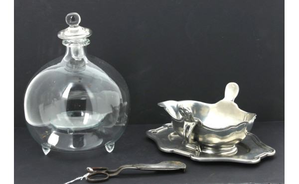 Gobe-mouche ancien en verre (éclats au c