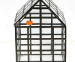 Mini serre et verre et laiton. H 31,5 x 