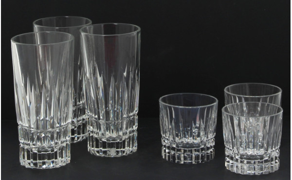 5 verres à porto à fond plat en cristal 