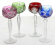 4 verres en cristal de couleurs de modèl