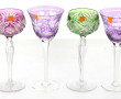 4 verres en cristal de couleurs de modèl