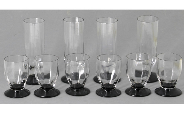 DAUM Nancy - 4 flûtes et 6 verres à port
