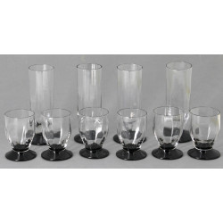 DAUM Nancy - 4 flûtes et 6 verres à port