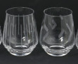 8 verres à eau à fond plat en verre grav
