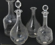 Lot de 4 carafes anciennes dont 2 avec b