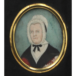 "Portrait de femme", miniature XIXème pe