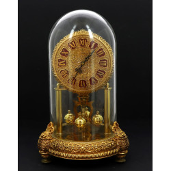 LANCEL Paris - Pendule sous globe, bronz