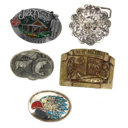 5 boucles de ceinture en métal dont une 