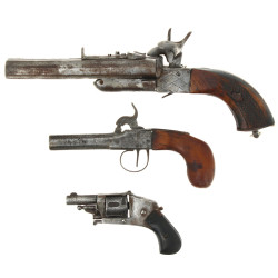 Lot de pistolets XIXème: un pistolet à c