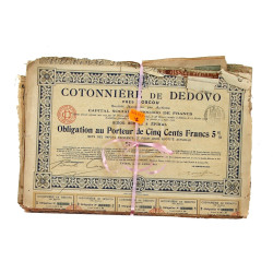 Lot de vieux papiers : bons au porteur (