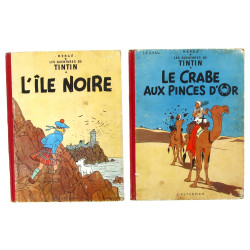 TINTIN - Lot de 2 BD du début des années