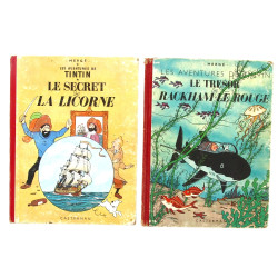 TINTIN - Lot de 2 BD du début des années