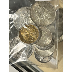 Lot comprenant 2 pièces de 50 F argent, 