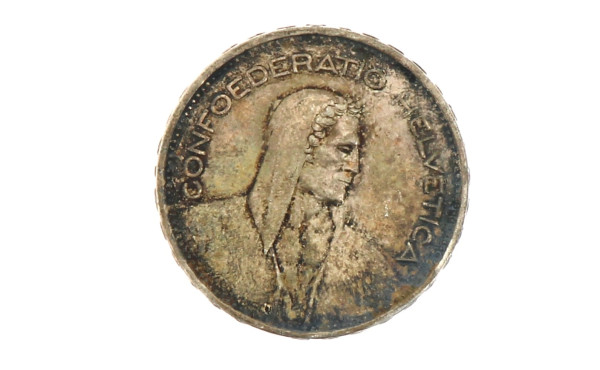 Pièce de 5 F suisse en argent 835ème, "1