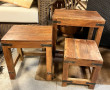 Trois petites tables gigognes, bois exot