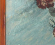 "Vase fleuri", gravure ancienne, rehauss