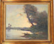 FORTIN (Xxème) "Paysages avec barques", 