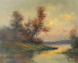 FORTIN (Xxème) "Paysages avec barques", 