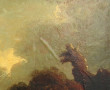 Ecole XIXème "Paysage animé au pont", hu