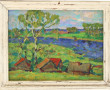 Ecole russe Xxème "Paysage de campagne",