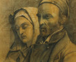 J.JOLY (XIXème) "Portraits d'un couple",