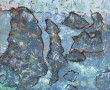 VALENTE (Xxème) "Rochers", huile sur toi