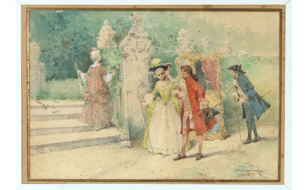 Edward PERCY-MORAN (1862-1935) "Scène ga