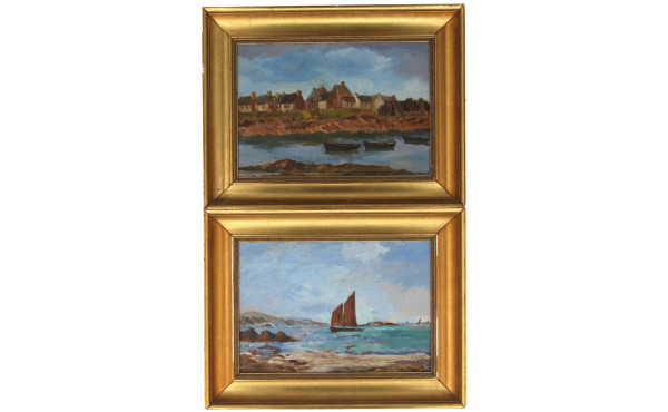 Ecole Bretonne Xxème "Voiles rouges à l'