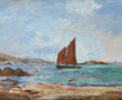 Ecole Bretonne Xxème "Voiles rouges à l'