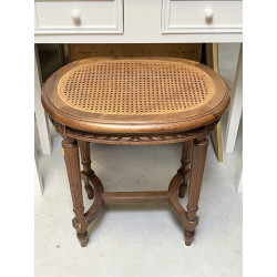 Tabouret de piano à assise cannée de sty