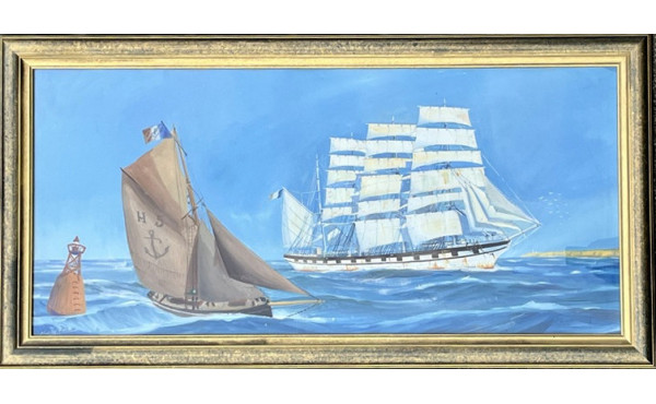 Charles VIAUD (1920-1975) "Marine avec t