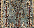 Tapis rectangulaire dans les tons bleus,