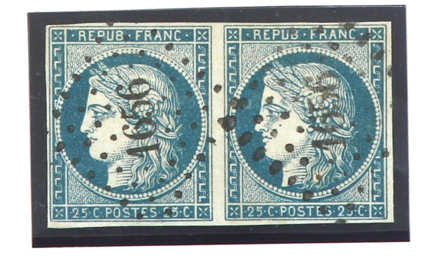 FRANCE - Paire de TP n°4 oblitéré losang