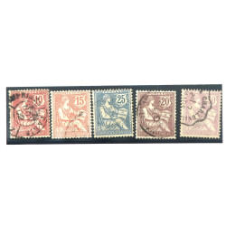 FRANCE - Bande de 5 TP n° 124 à 128 obli