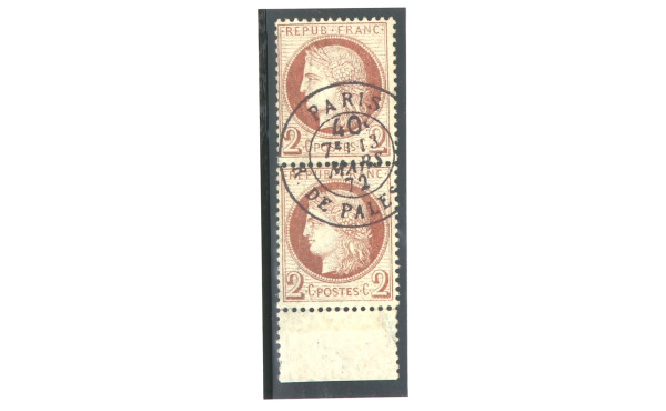 FRANCE - Paire de TP n° 51 Bdf oblitéré 