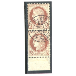 FRANCE - Paire de TP n° 51 Bdf oblitéré 