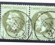 FRANCE - Paire de TP n°25 oblitéré cache