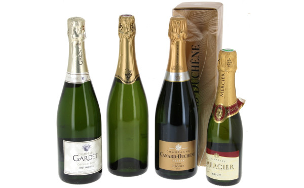 CHAMPAGNE - Lot de 3 bouteilles et une 1